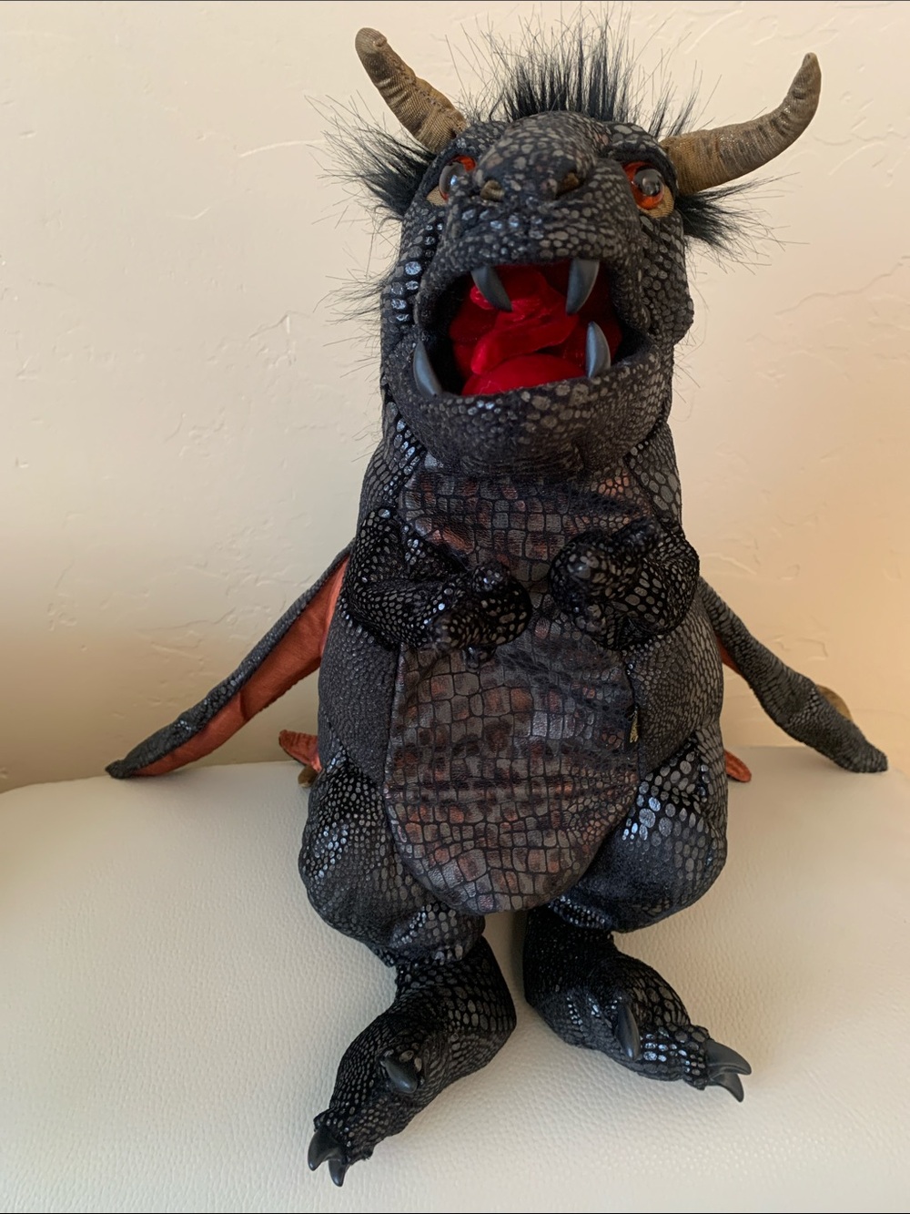 Folkmanis Black Dragon Hand Puppet 18” Pretend Play Fantasy Stuffed - Picture 7 of 10